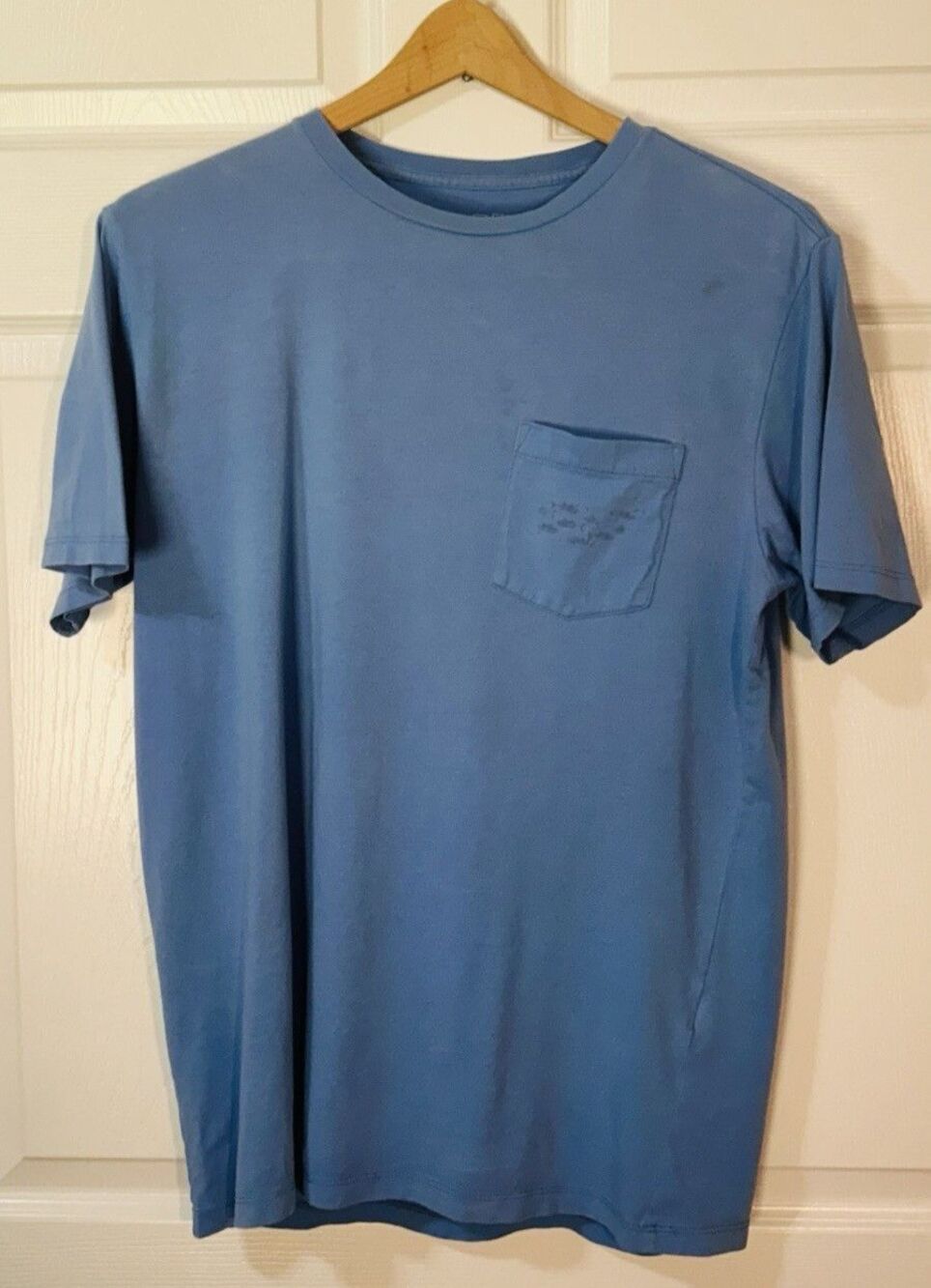 Vineyard Vines Men's Size Small Graphic SS Cotton Blue T-Shirt School Of Fish